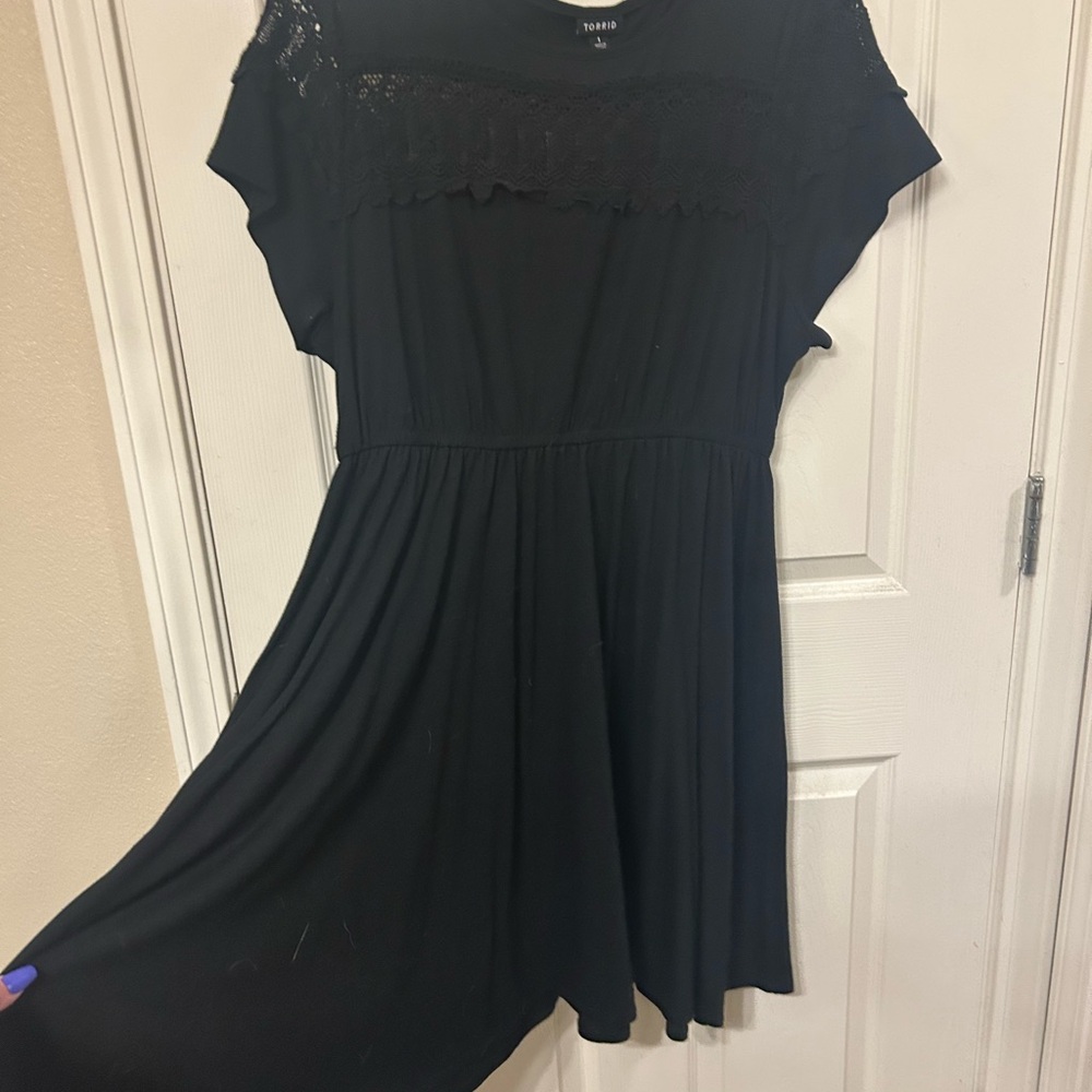 Torrid Black Dress with Lace Accents - Picture 2 of 5